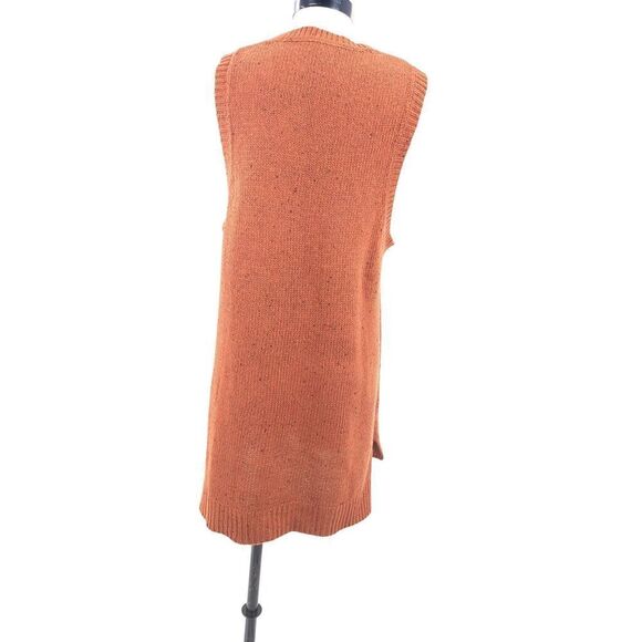 Oddi Women Rust Orange Knitted Sleeveless Tunic Sweater Size Small - Picture 5 of 12